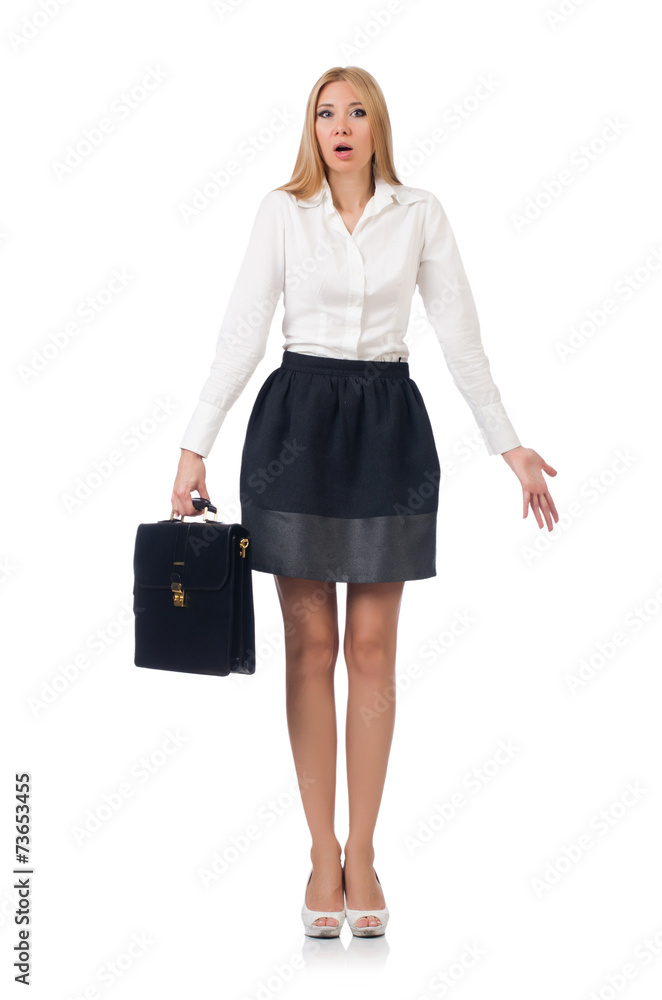 Businesswoman in business concept isolated on white Businesswoman in business concept isolated on white