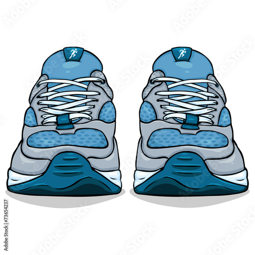 Vector Cartoon Single Blue Running Shoes
