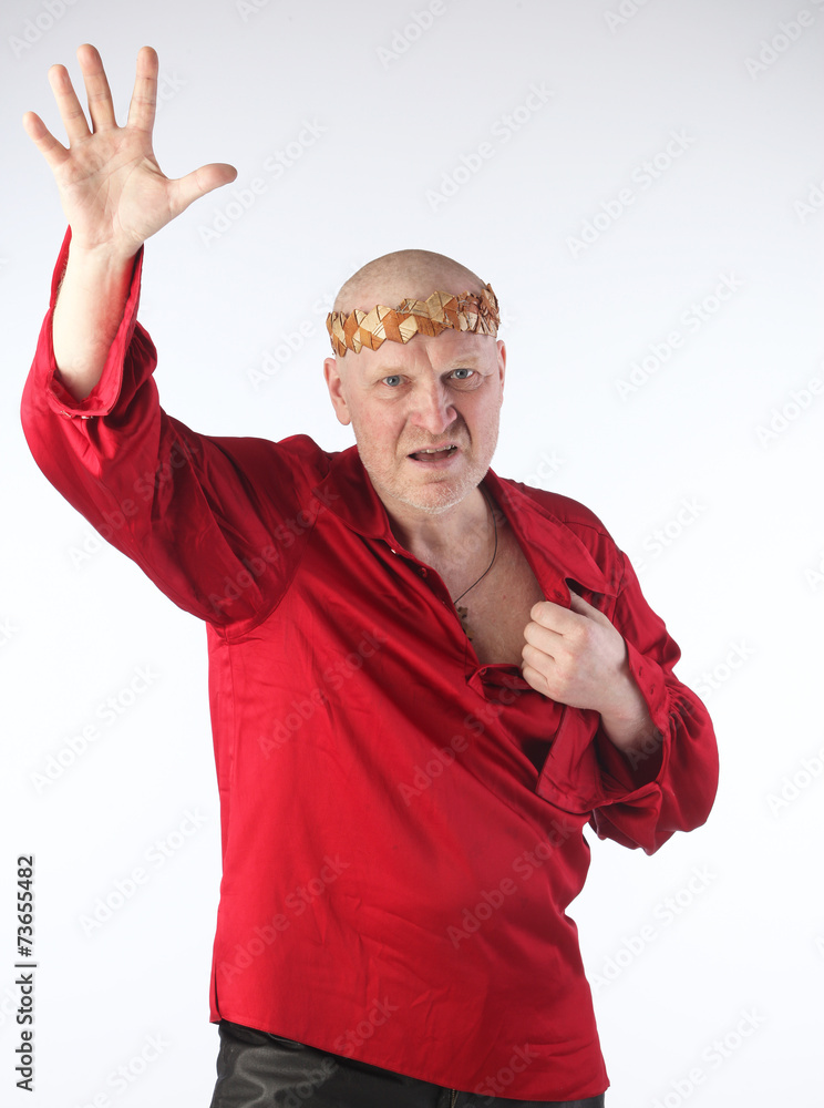 Fototapeta premium Portrait of an adult man in a red shirt