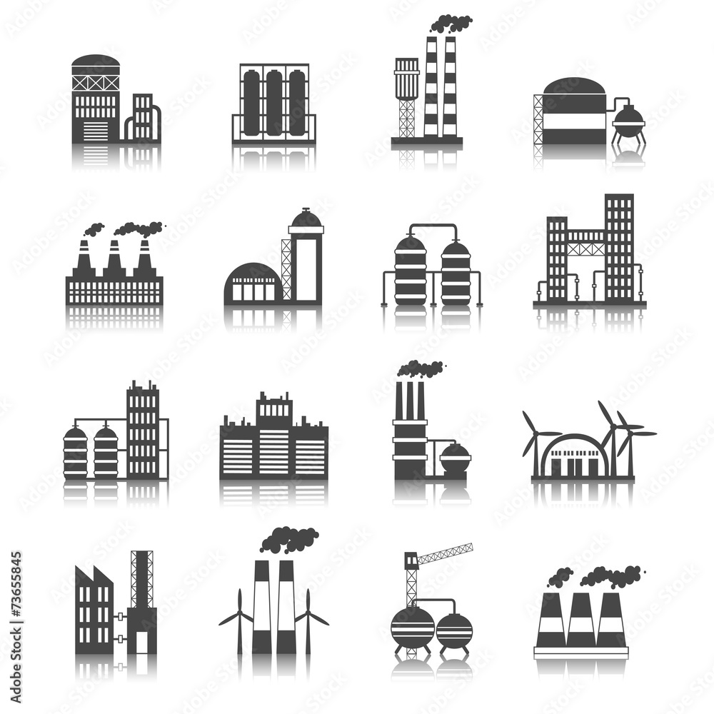 Industrial building icons