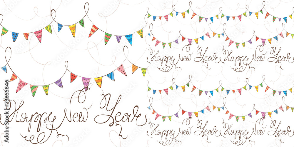 New year's background with flags New year's background with flags