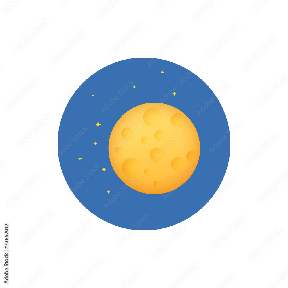 Obraz premium Icon planet in space, vector illustration