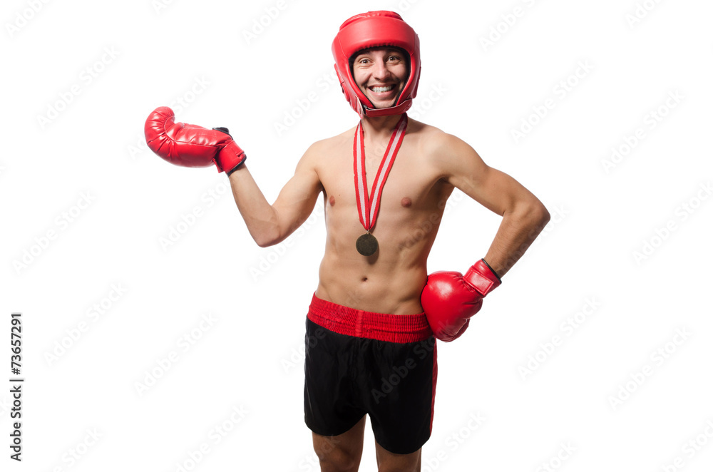 Funny boxer isolated on the white Funny boxer isolated on the white