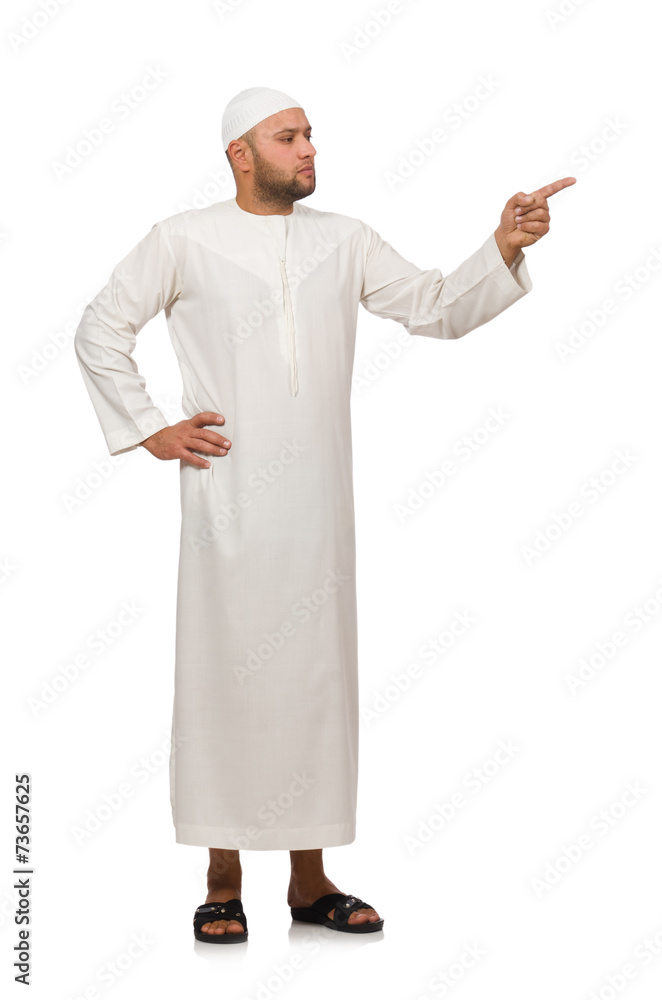 Concept with arab man isolated on white Concept with arab man isolated on white