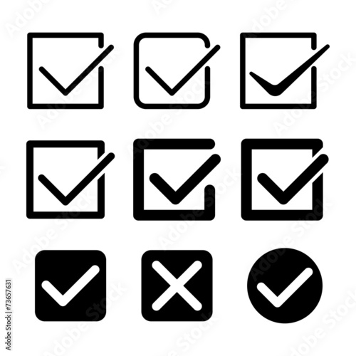 vector check marks or ticks in boxes