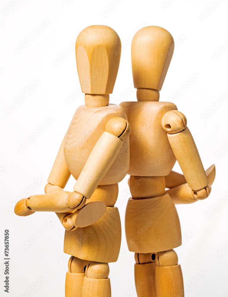 two manikins back to back as if in an argument two manikins back to back as if in an argument