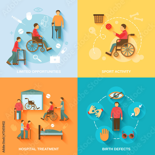 Disabled icons set flat