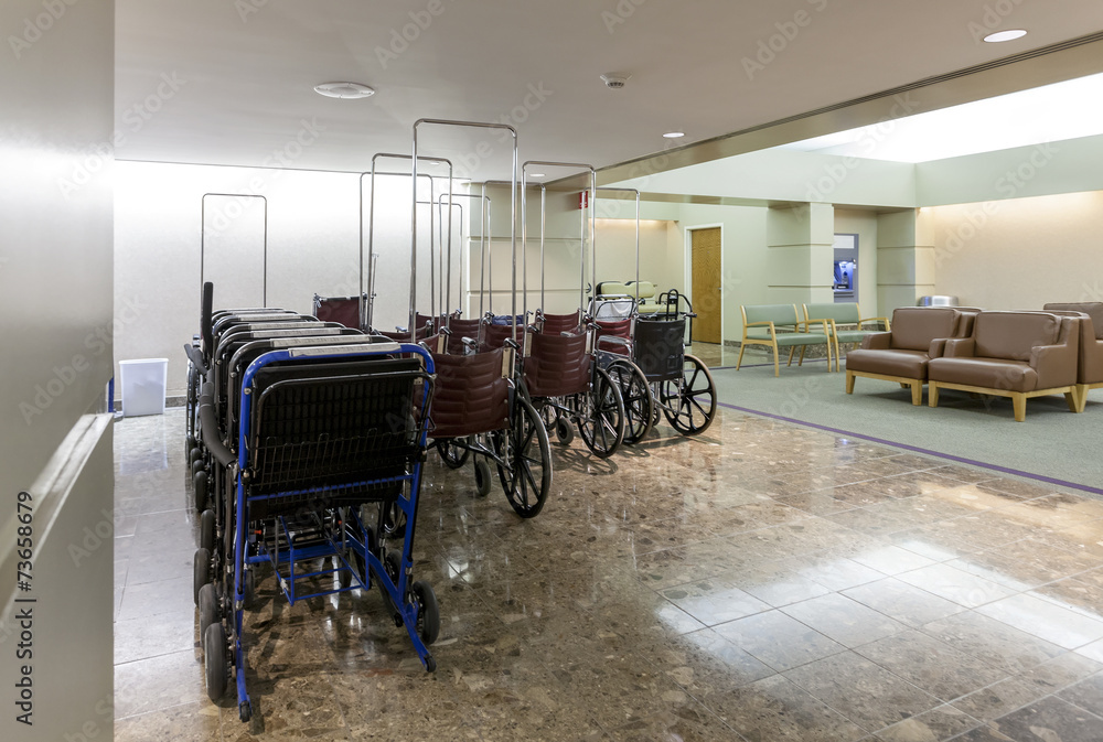 Lobby in a modern hospital.