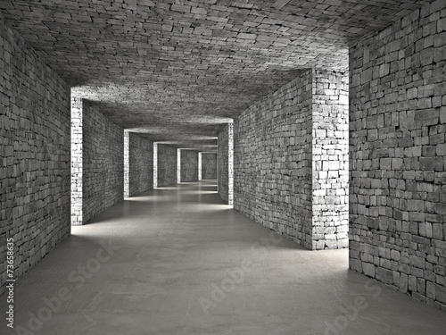 Fototapeta Ceglarniany tunel 3D