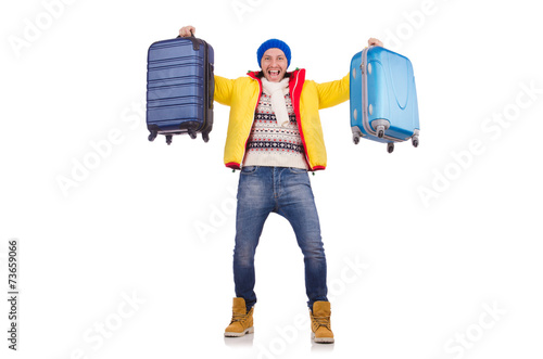 Man preparing for winter vacation