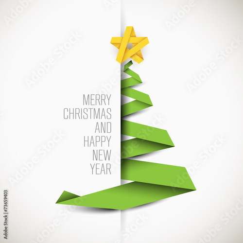 3D Fototapete Baum - Fototapete Simple vector card with christmas tree