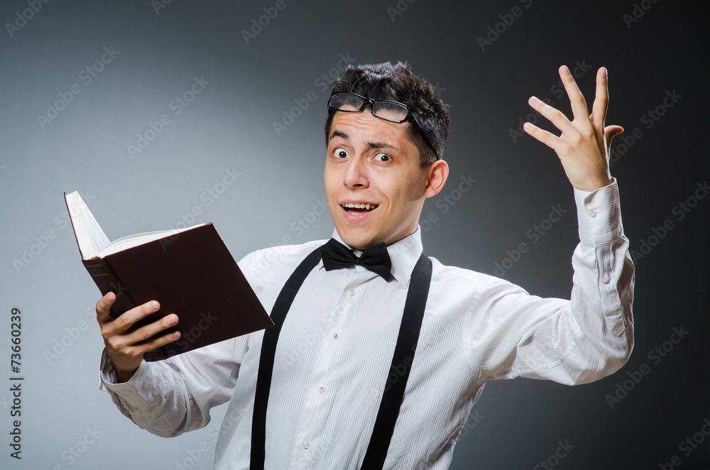 Man with book Man with book