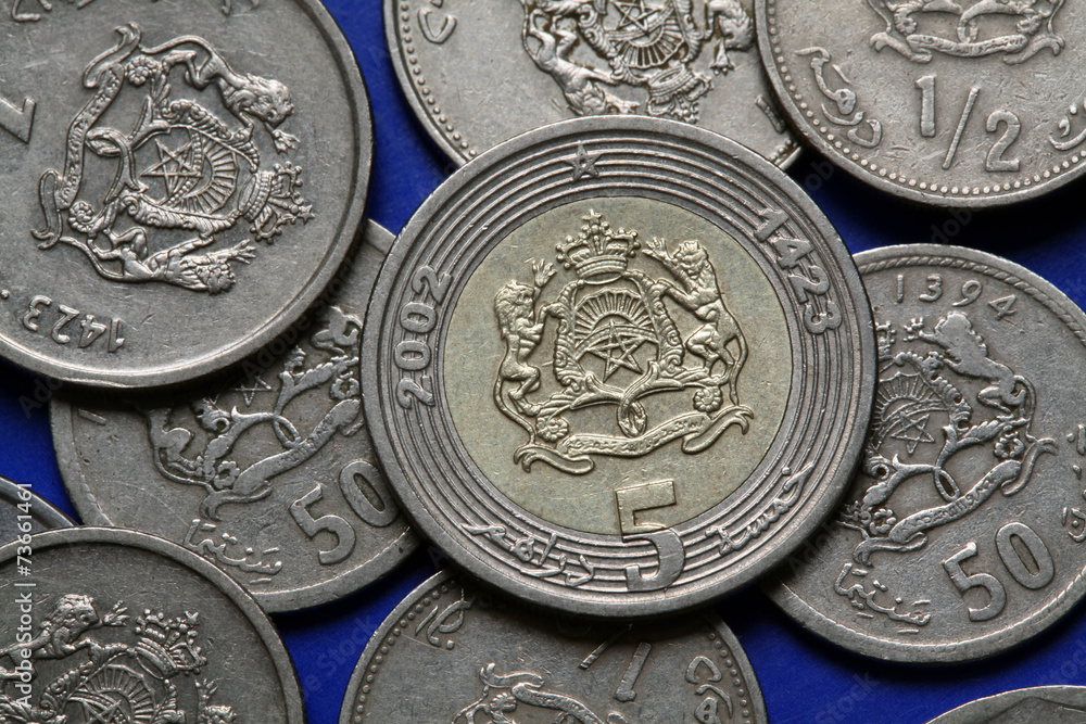 Naklejka premium Coins of Morocco