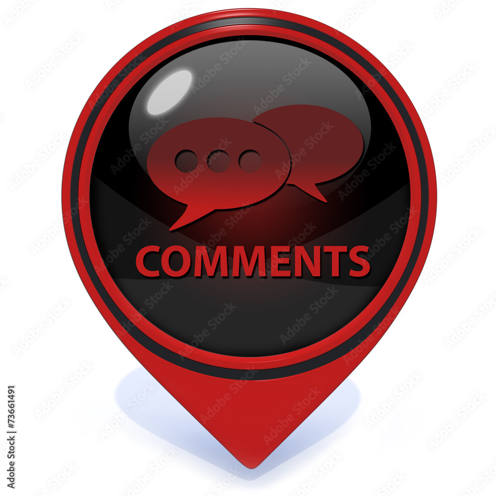 Comments now pointer icon on white background Comments now pointer icon on white background