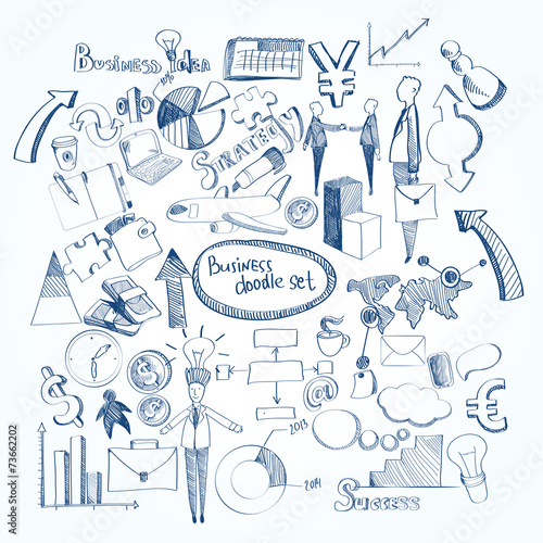 Business doodle set