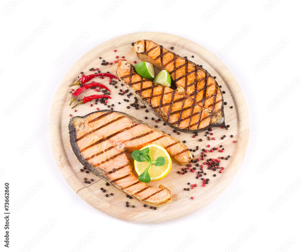Fried salmon fillet. Fried salmon fillet.