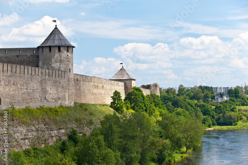 Ivangorod fortress at the border of Russia and Estonia..