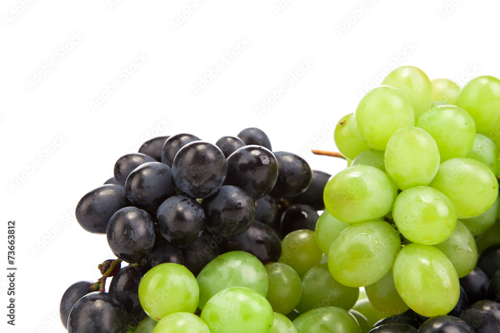 white and black grapes