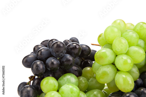 white and black grapes