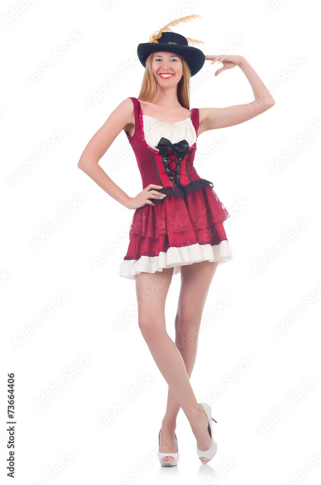 Woman pirate isolated on the white background Woman pirate isolated on the white background
