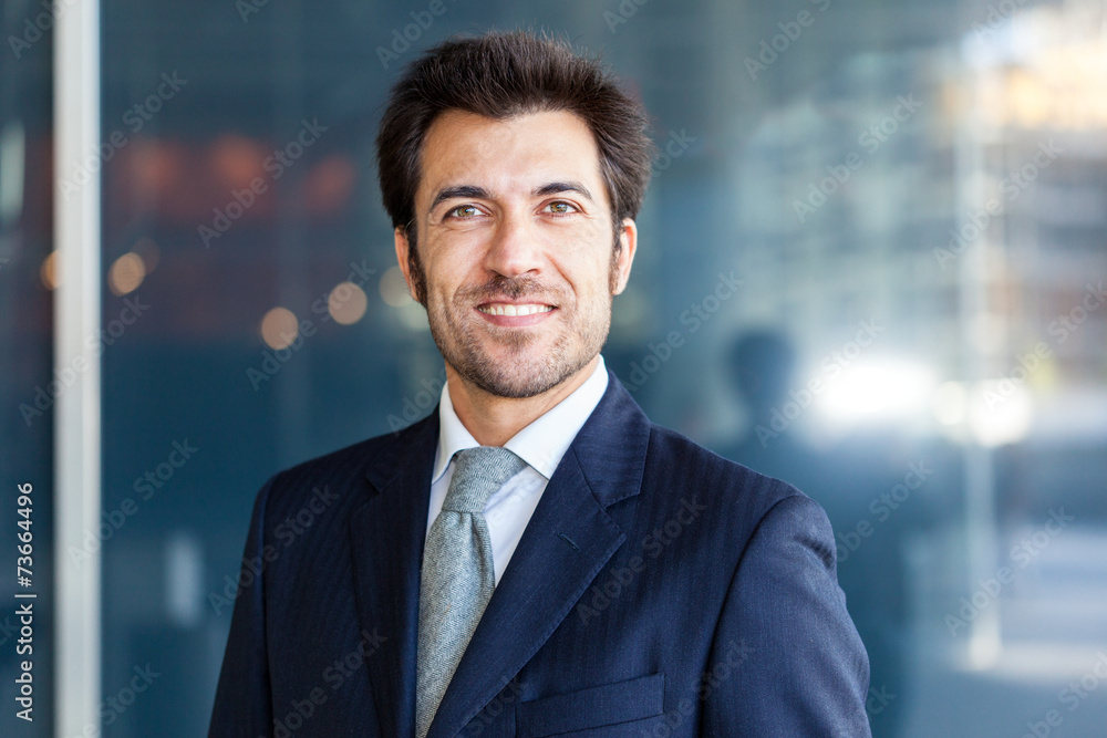 Fototapeta premium Handsome smiling business man portrait