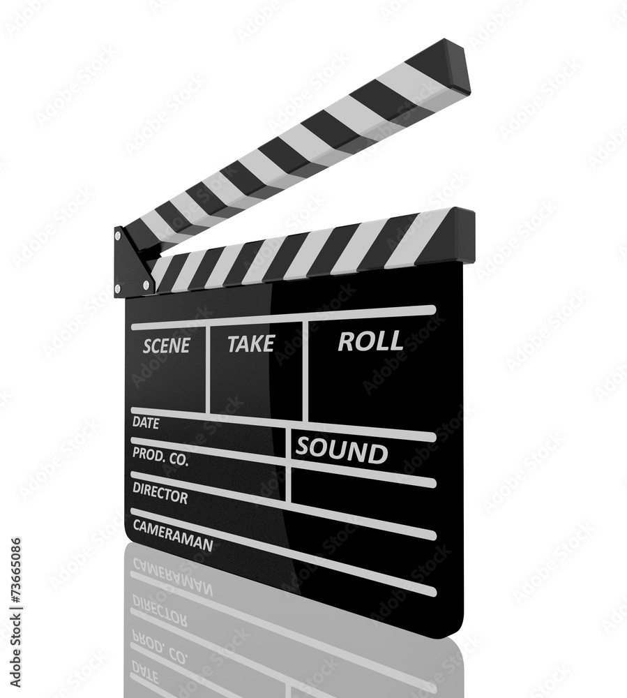 Fototapeta premium Clapper board on white background