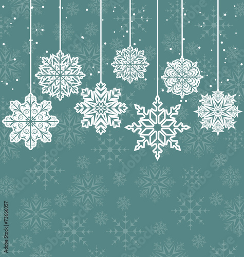 Christmas background with variation snowflakes