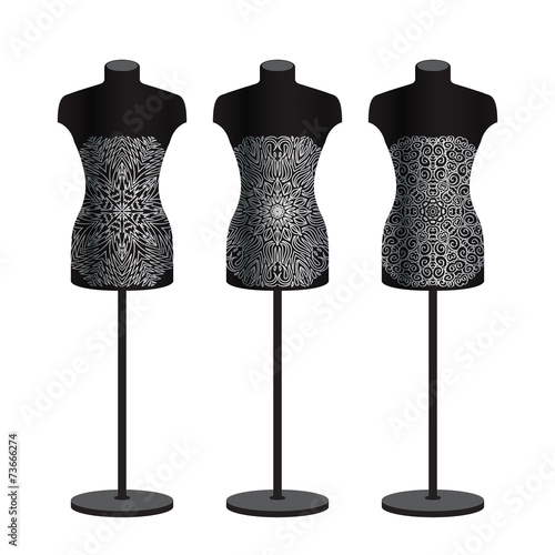 Mannequins for clothes on a white background. Vector set.