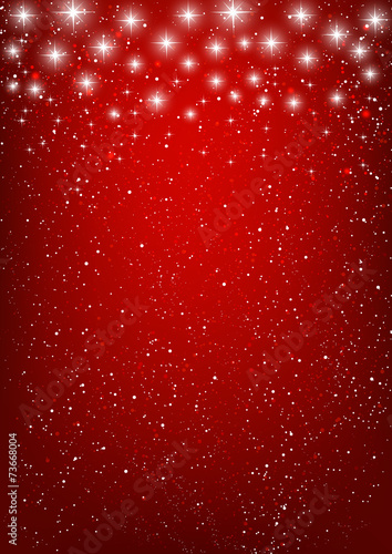 Shiny stars on red background