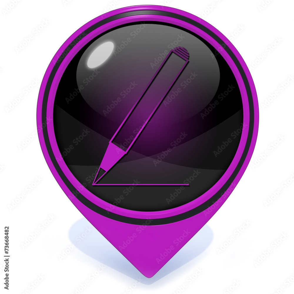 Pencil pointer icon on white background Pencil pointer icon on white background