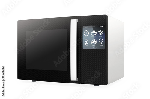 Microwave oven with touch screen.