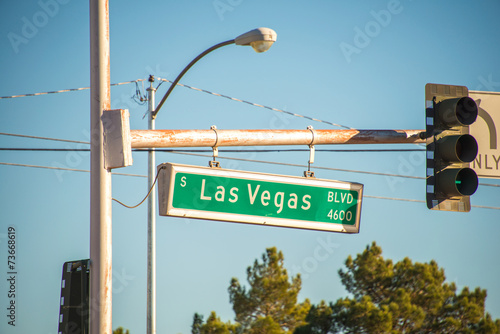 Las Vegas street sign on summer day