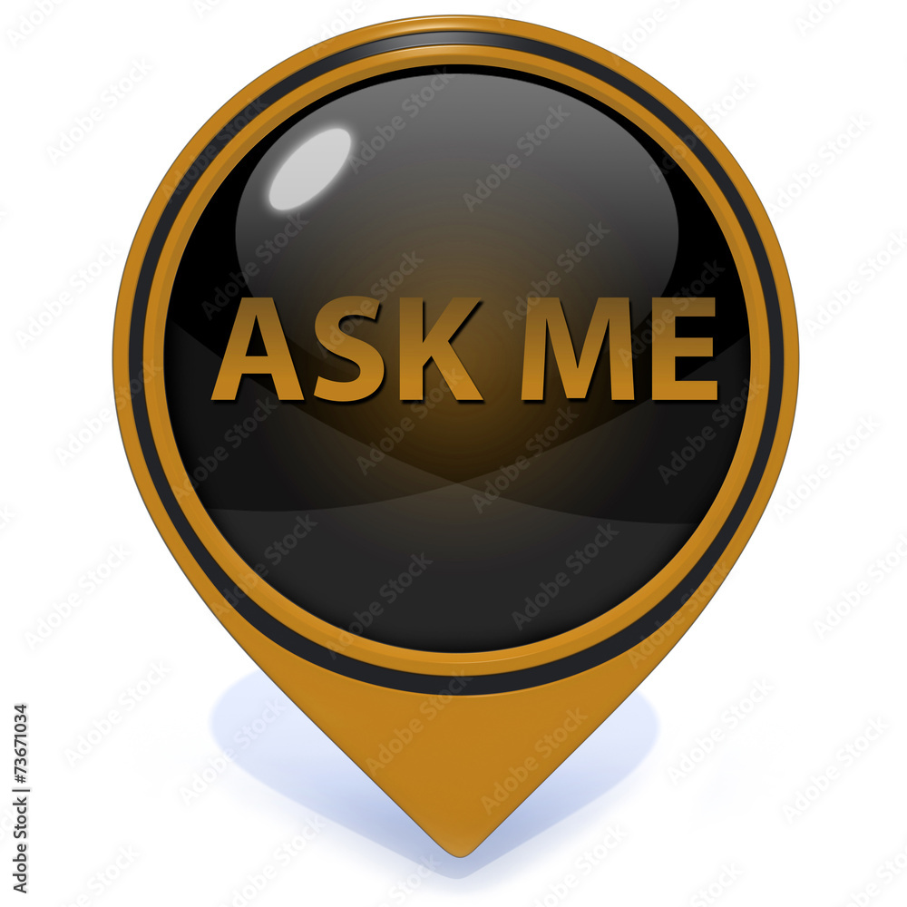 ask me pointer icon on white background ask me pointer icon on white background