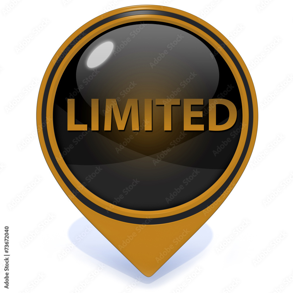 Limited pointer icon on white background Limited pointer icon on white background