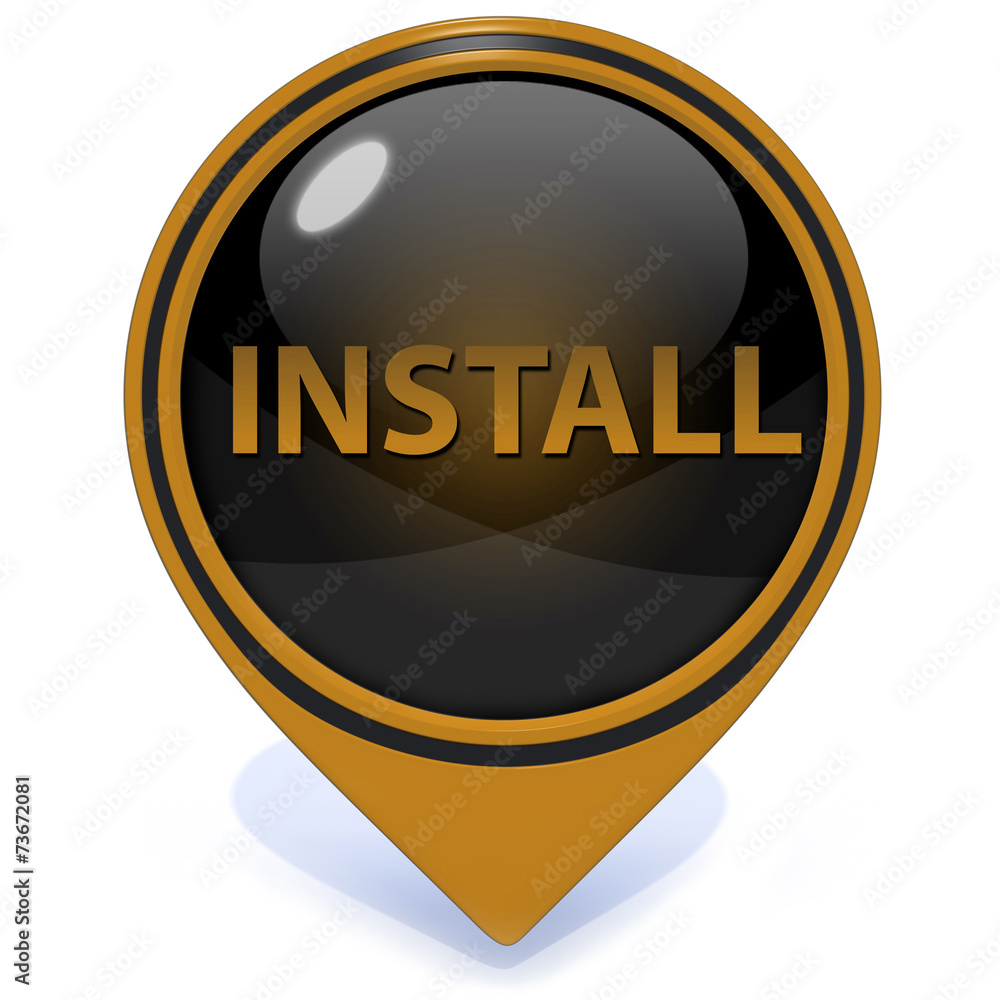 Installation pointer icon on white background Installation pointer icon on white background