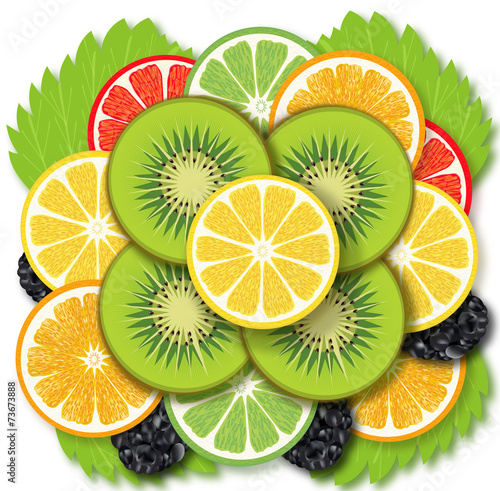 fruits and berrys isolated