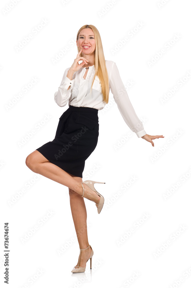 Businesswoman in business concept isolated on white