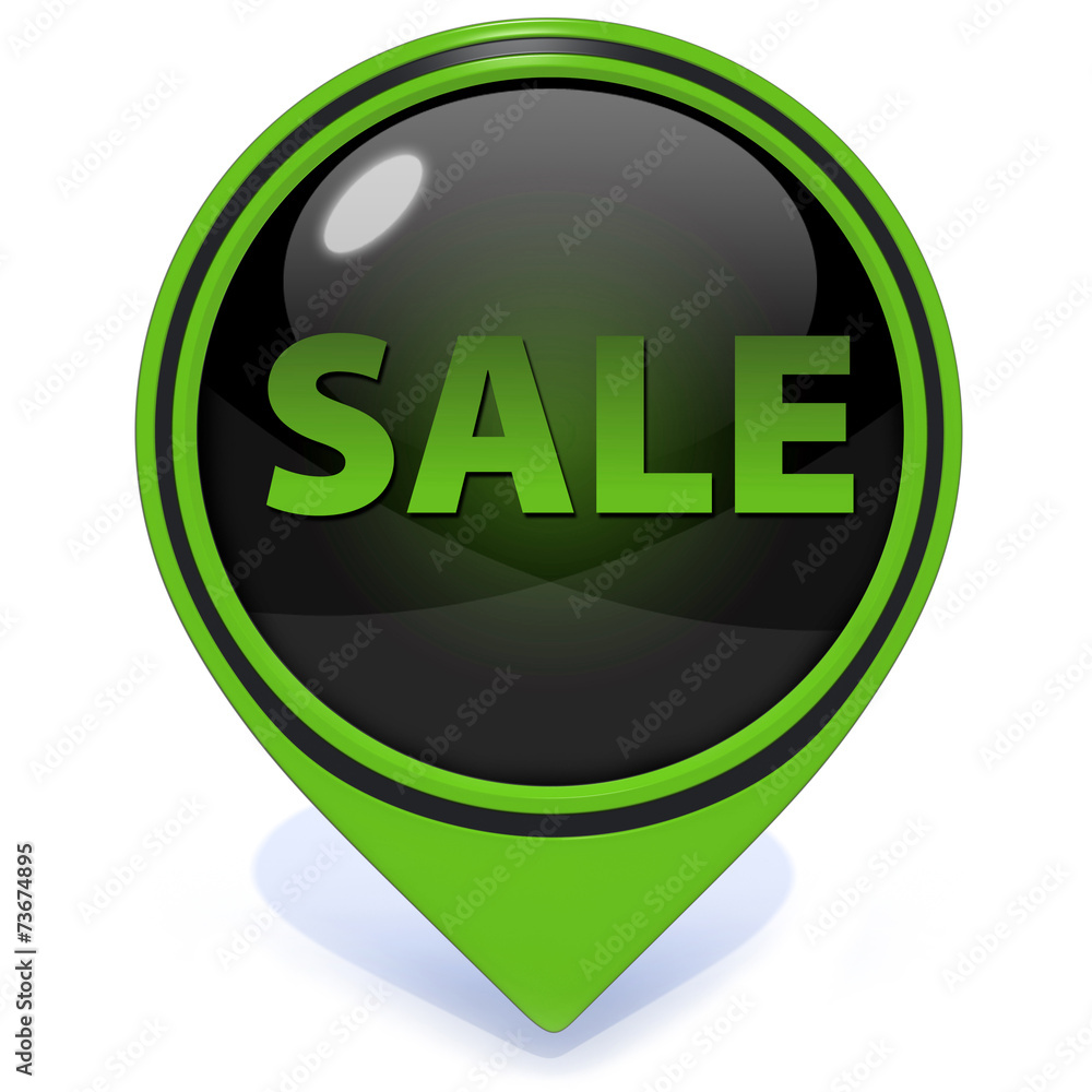 sale pointer icon on white background