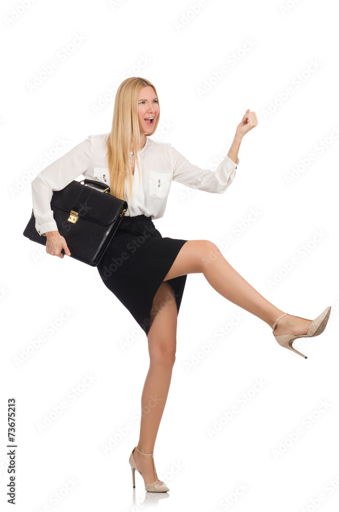 Businesswoman in business concept isolated on white Businesswoman in business concept isolated on white
