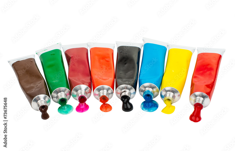 Fototapeta premium Tubes with acrylic paint