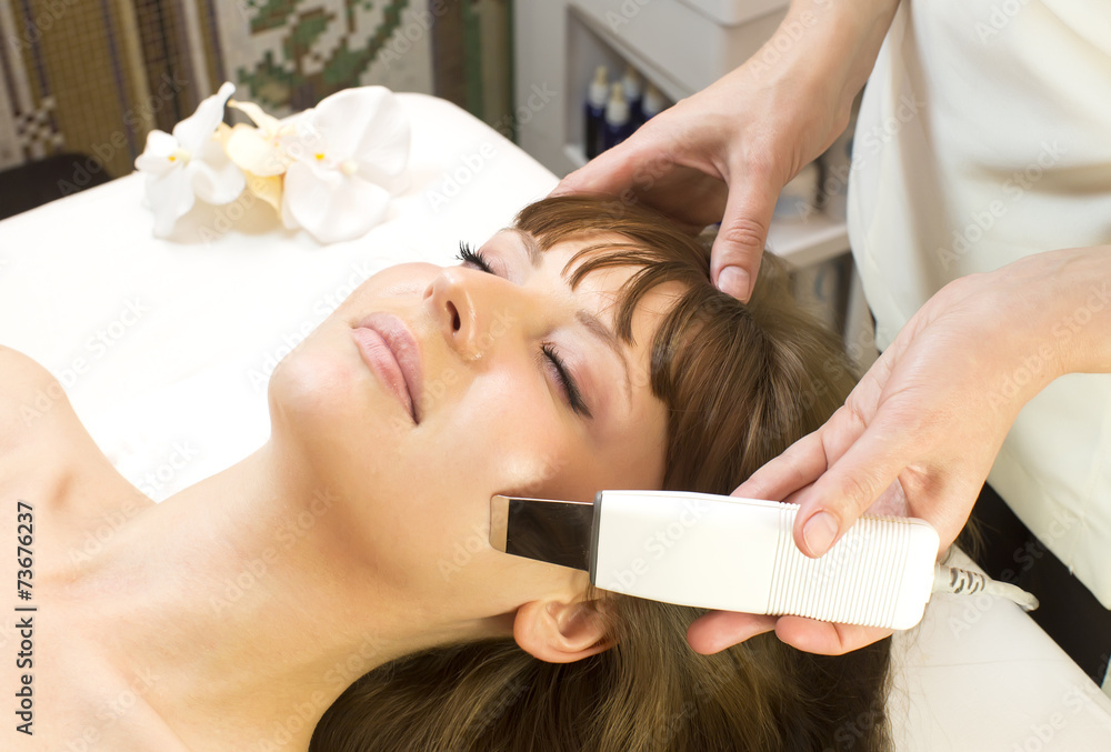 Naklejka premium massage and facial peels at the salon cosmetics