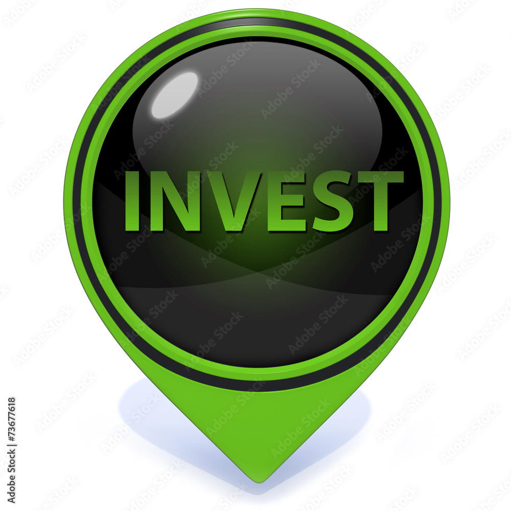 Invest pointer icon on white background Invest pointer icon on white background