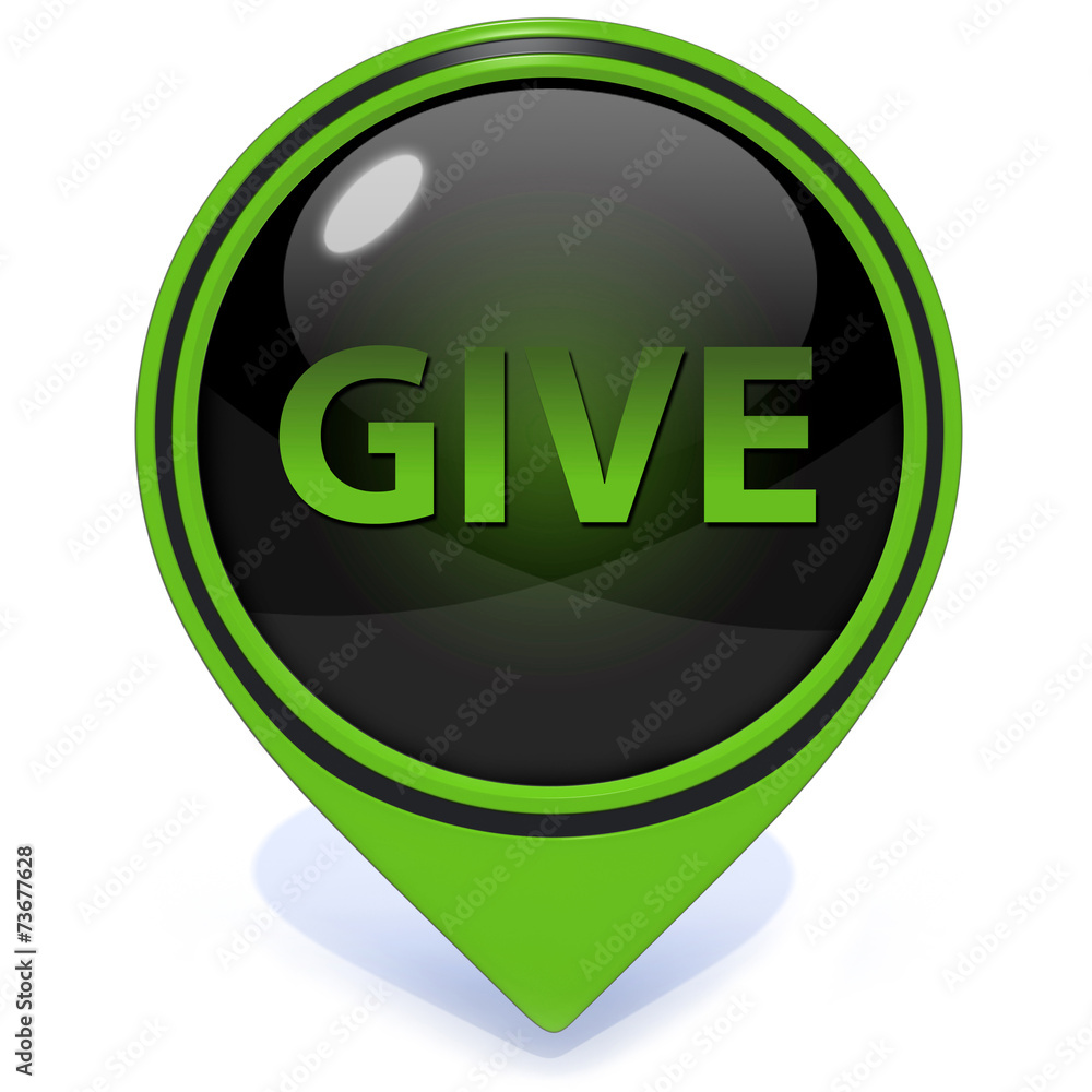 Give pointer icon on white background