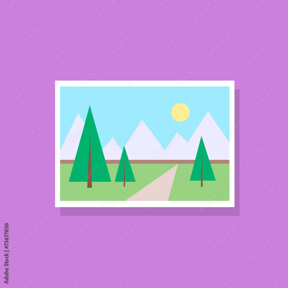 gallery picture flat design icon vector