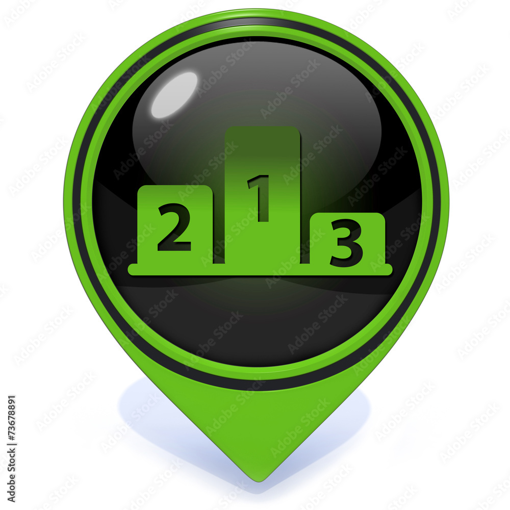 Winner pointer icon on white background