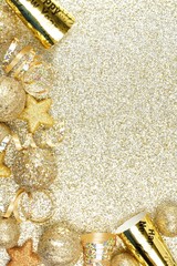 New Years Eve corner border over a gold background
