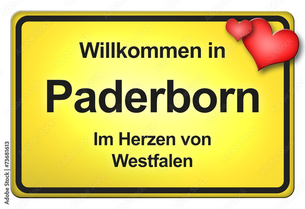 Fototapeta premium Willkommen bei uns