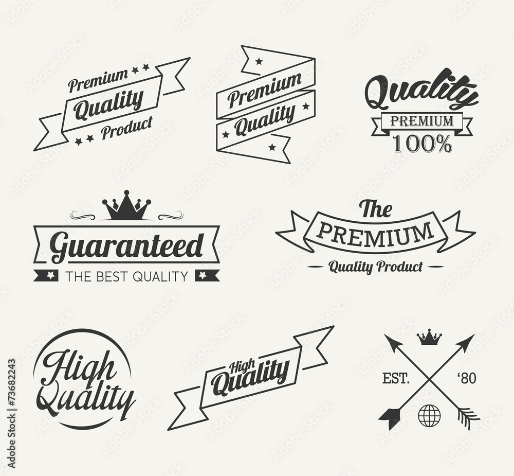 Fototapeta premium Vintage premium quality label vector set