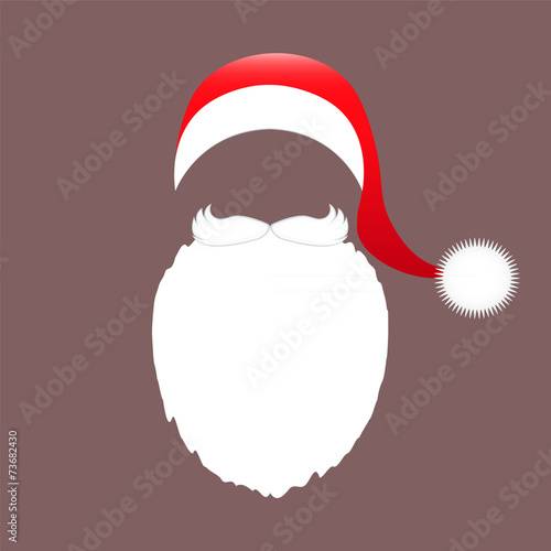 Santa Claus cap, beard and mustache