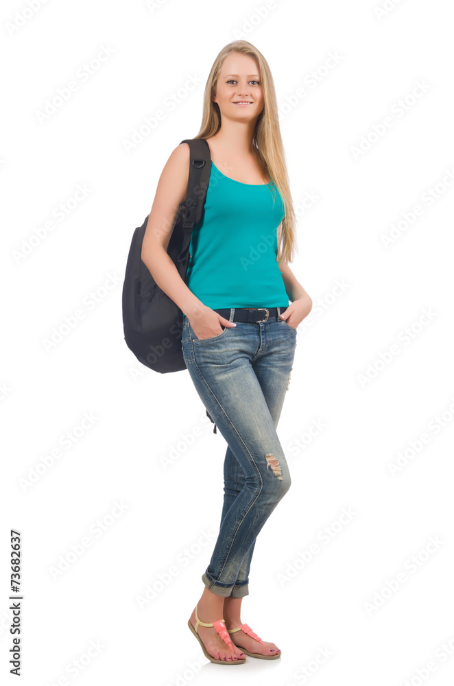 Young student isolated on the white background Young student isolated on the white background
